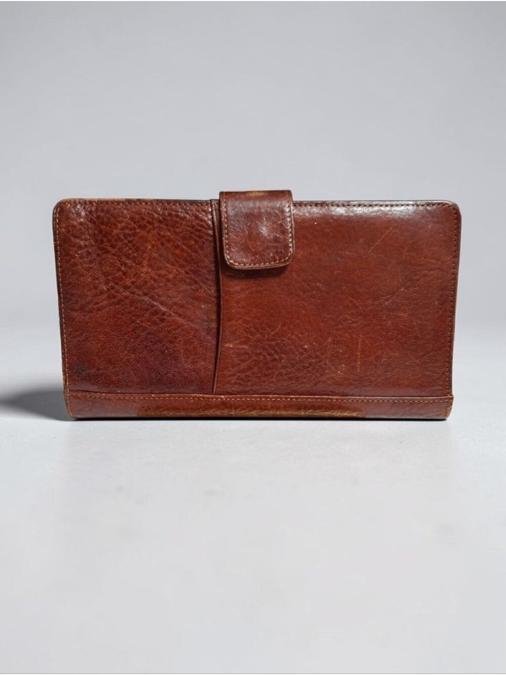 Mori Vintagr Tan leather long wallet